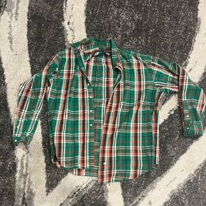 Ralph Lauren Green and Red Casual Button Down Shirt